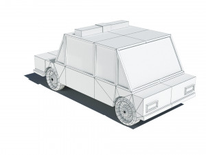 cartoon low poly sheriff car 3D Model
