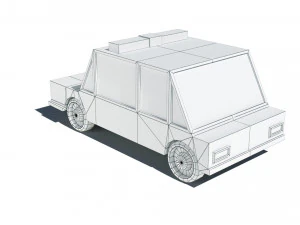 cartoon low poly sheriff car 3D Model