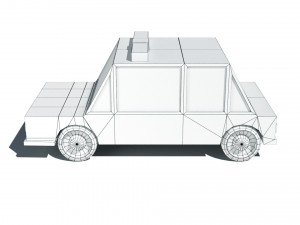 cartoon low poly sheriff car 3D Model