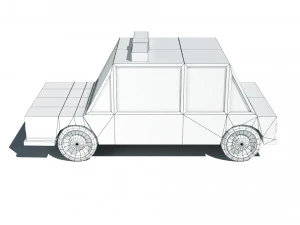 cartoon low poly sheriff car 3D Model