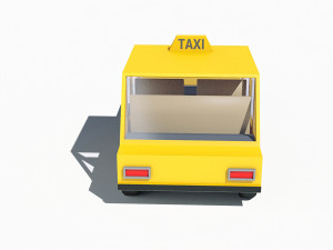 cartoon low poly taxi car 3D 모델