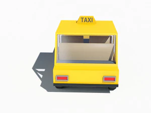 cartoon low poly taxi car 3D Model