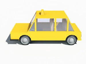 cartoon low poly taxi car 3D Model