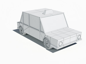 cartoon low poly taxi car 3D 모델