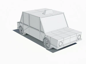 cartoon low poly taxi car 3D Model