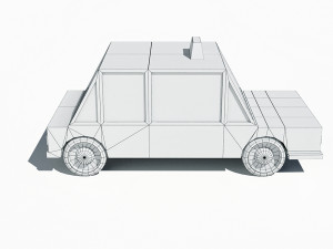 cartoon low poly taxi car 3D 모델