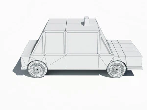cartoon low poly taxi car 3D Model