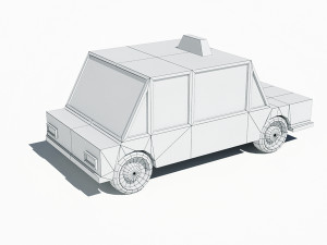cartoon low poly taxi car 3D 모델