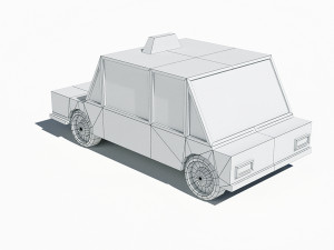 cartoon low poly taxi car 3D 모델