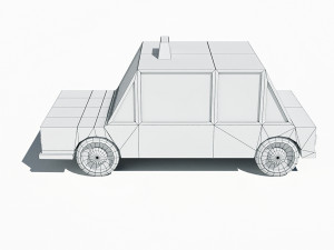 cartoon low poly taxi car 3D 모델