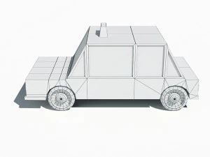 cartoon low poly taxi car 3D Model