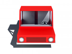 cartoon low poly pickup car 3D मॉडल