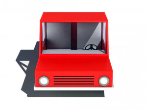 cartoon low poly pickup car 3D Model