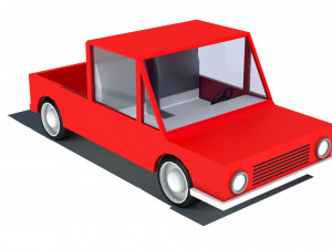 cartoon low poly pickup car 3D मॉडल