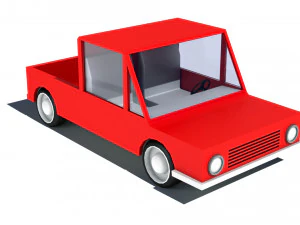 cartoon low poly pickup car 3D Model