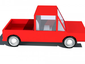 cartoon low poly pickup car 3D मॉडल