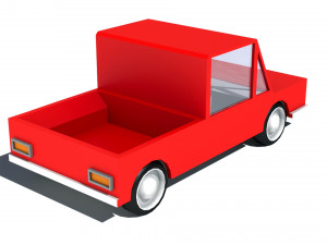 cartoon low poly pickup car 3D मॉडल