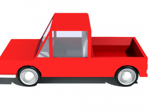 cartoon low poly pickup car 3D मॉडल