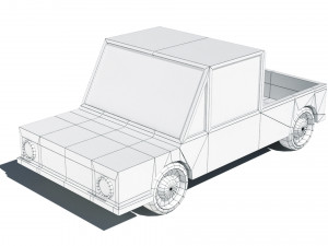 cartoon low poly pickup car 3D मॉडल