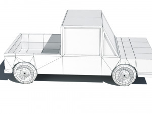 cartoon low poly pickup car 3D मॉडल