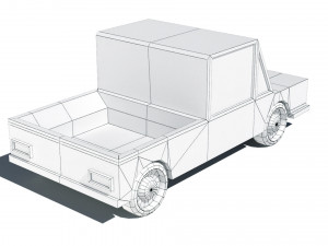 cartoon low poly pickup car 3D मॉडल