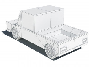 cartoon low poly pickup car 3D मॉडल