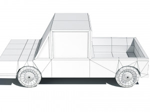 cartoon low poly pickup car 3D मॉडल