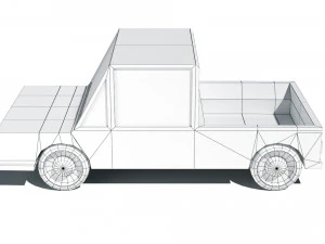 cartoon low poly pickup car 3D Model