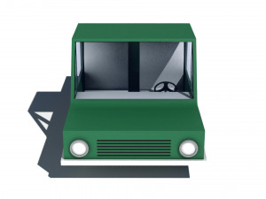 cartoon low poly pickup car 3D Модель