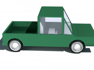 cartoon low poly pickup car 3D Модель