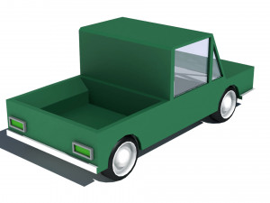 cartoon low poly pickup car 3D Модель