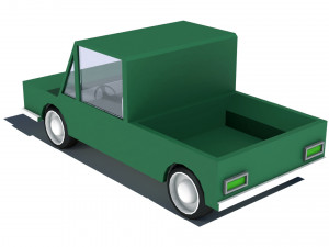 cartoon low poly pickup car 3D Модель