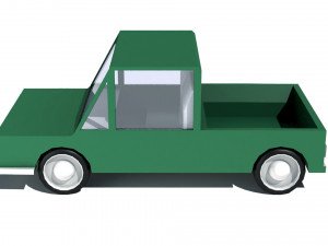 cartoon low poly pickup car 3D Модель