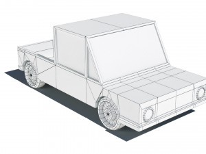 cartoon low poly pickup car 3D Модель