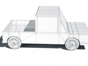 cartoon low poly pickup car 3D Модель