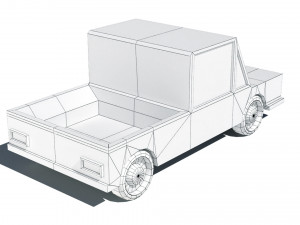 cartoon low poly pickup car 3D Модель