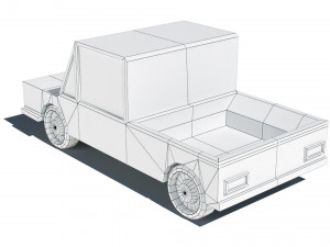 cartoon low poly pickup car 3D Модель