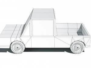 cartoon low poly pickup car 3D Модель