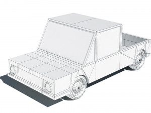 cartoon low poly pickup car 3D Модель