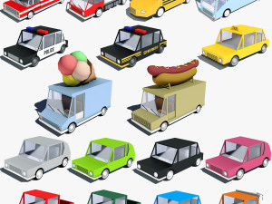 cartoon car pack 3D Model