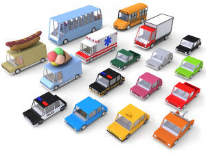 cartoon car pack 3D Model
