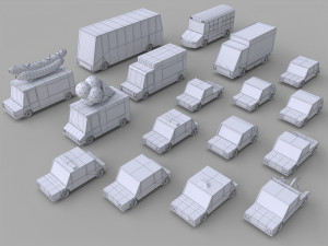 cartoon car pack 3D Model