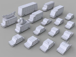 cartoon car pack 3D Model
