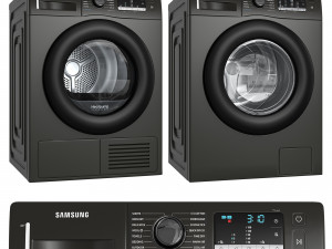 Samsung Washing Machine and Dryer - DV80TA020AX 3D Models