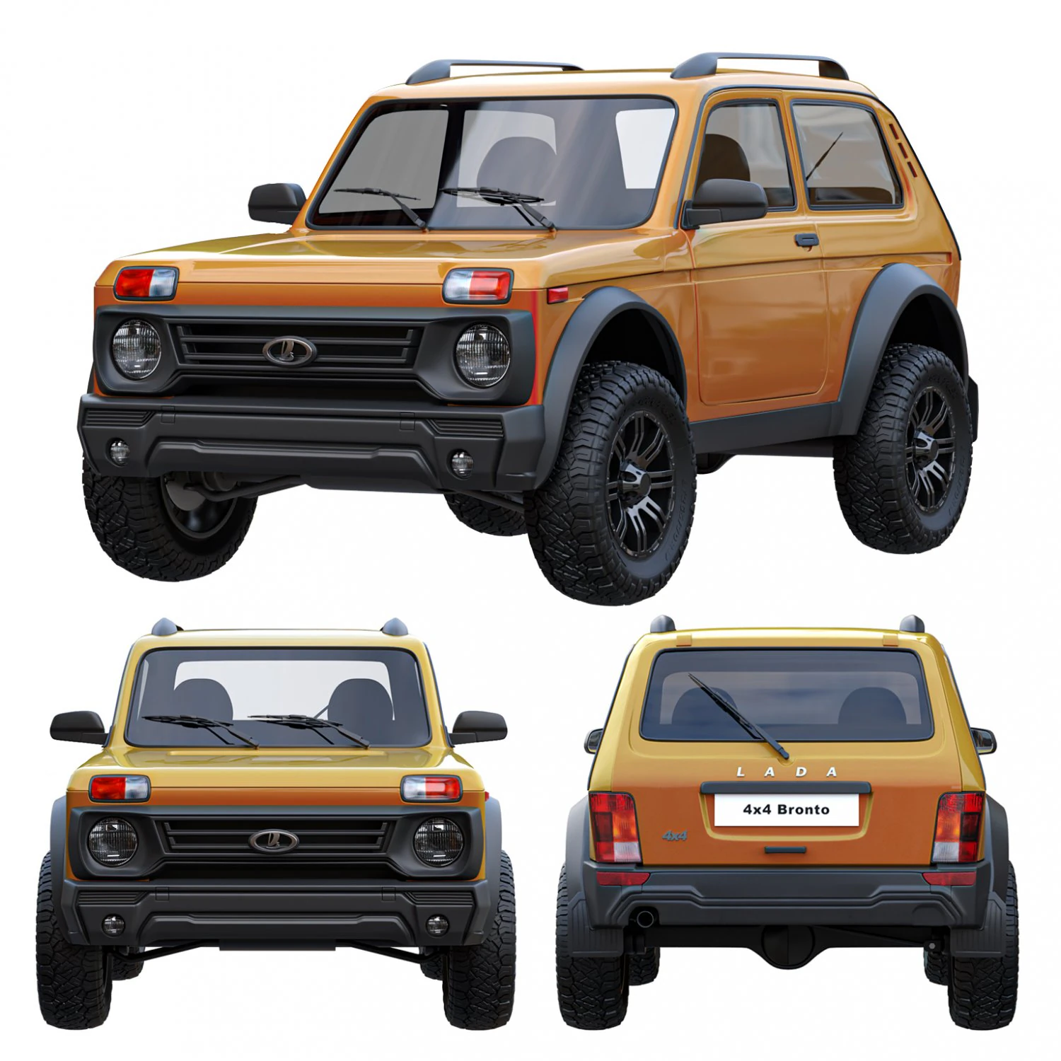 Lada Niva Bronto 4x4 3D Model .c4d .max .obj .3ds .fbx .stl .blend 