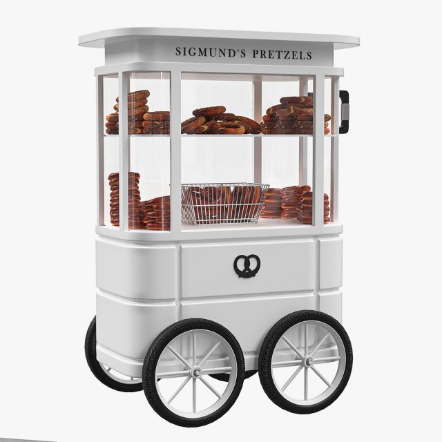 Sigmunds Pretzels Cart 3D Модель .c4d .max .obj .3ds .fbx .stl .blend 