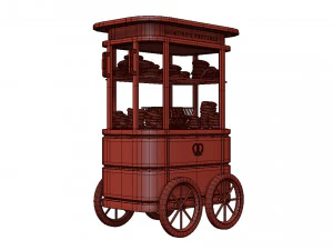 Sigmunds Pretzels Cart 3D Model