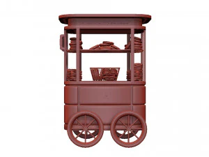 Sigmunds Pretzels Cart 3D Model