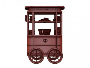 Sigmunds Pretzels Cart 3D Model