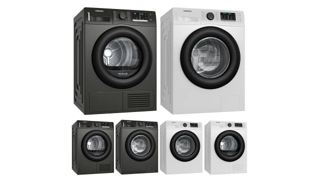 Pralka i suszarka Samsung - DV80TA020AX Model 3D .c4d .max .obj .3ds .fbx .stl .blend 